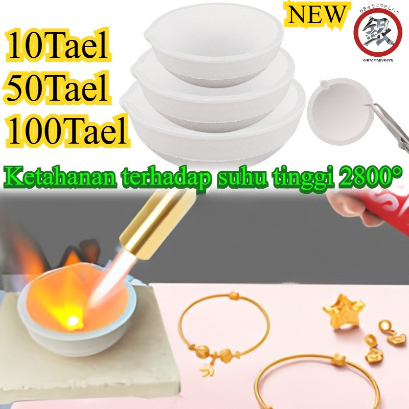 8/14/17CM 10/50/100Tael Kowi Ingot Grafit Mangkok Lebur Emas/ Mangkok Kowi Lebur/ Mangkuk Lebur Emas