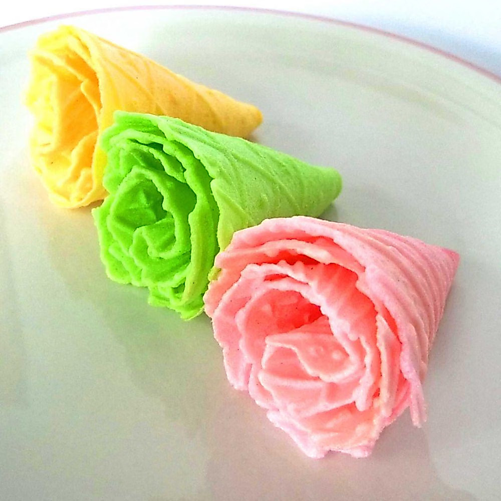 opak gambir warna opak gapit lempit contong manis gurih 100g-1kg opak bunga