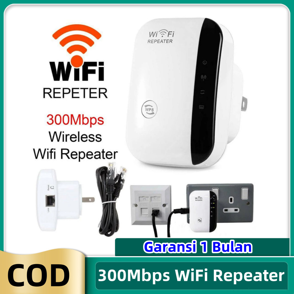 (DFlash Laptop) Wifi Repeater 300Mbps Access Point wifi Alat Wireless penguat sinyal Amplifier