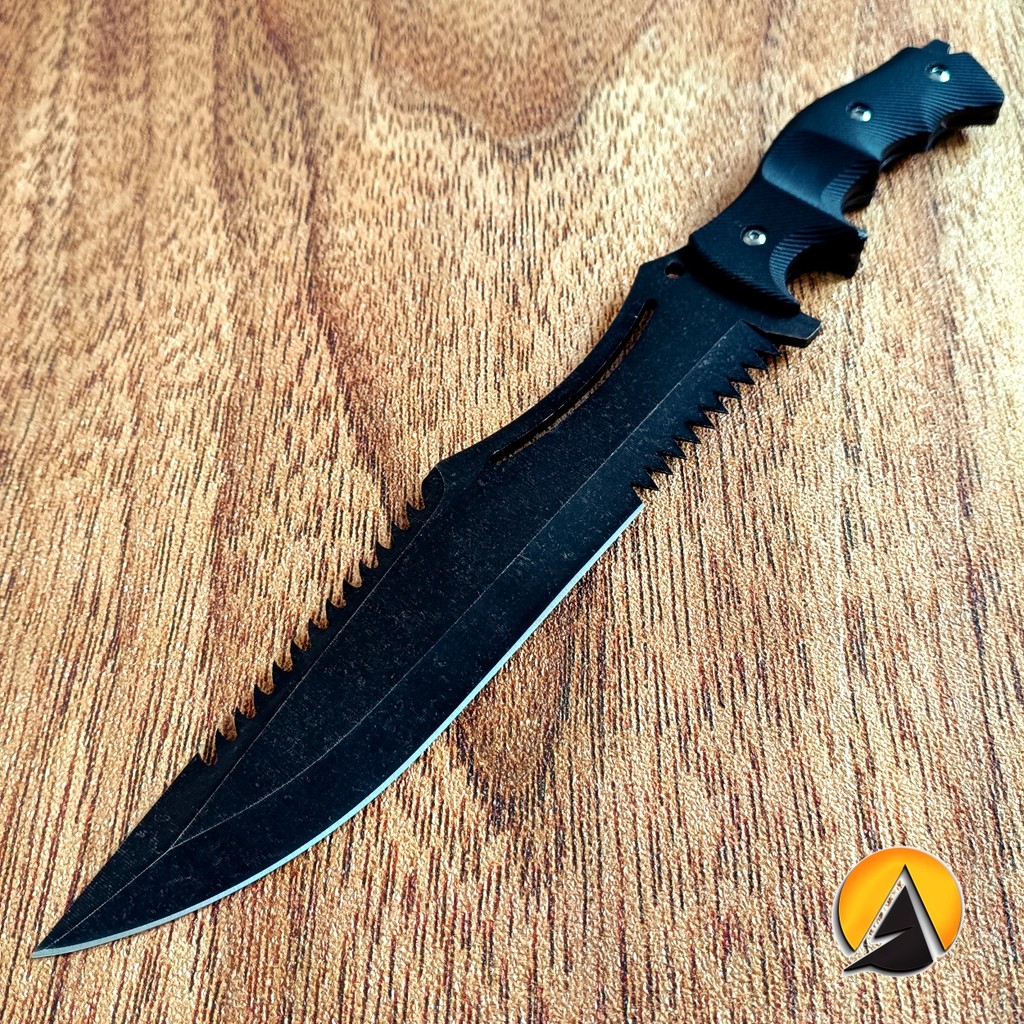 Pisau Hunting Knife Berburu Hutan Survival Outdoor Fulltang Plus Sarung P1390
