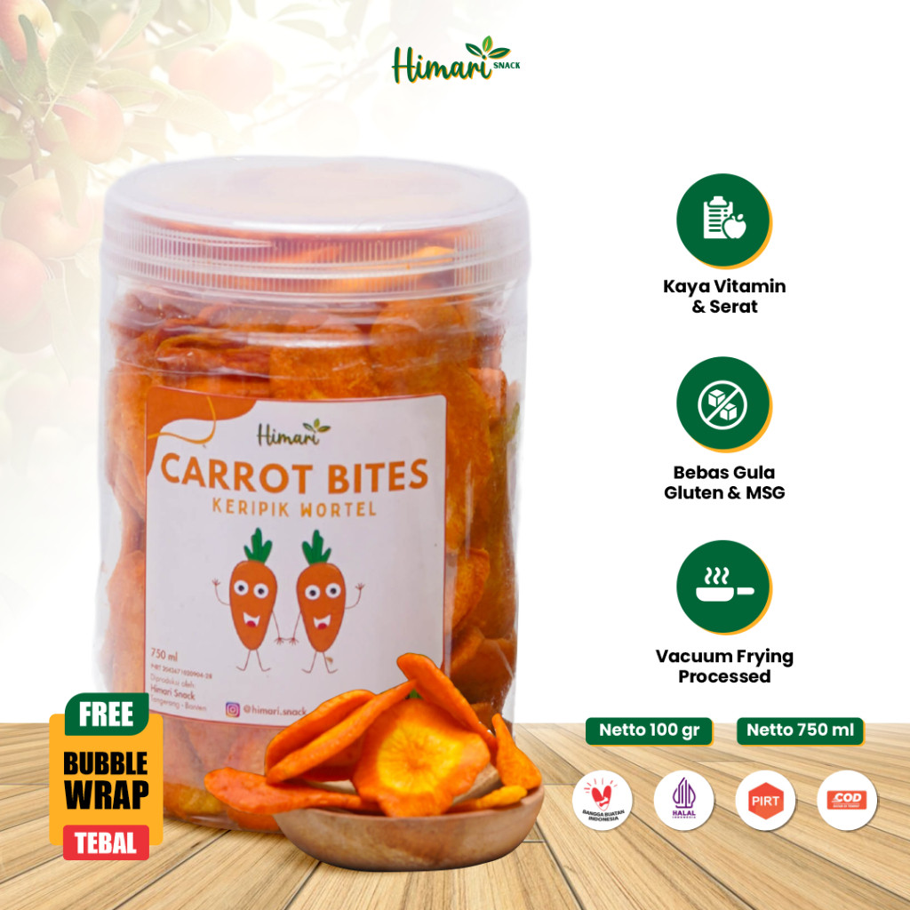 Himari Keripik Sayur Wortel Kering 100% Produk Lokal