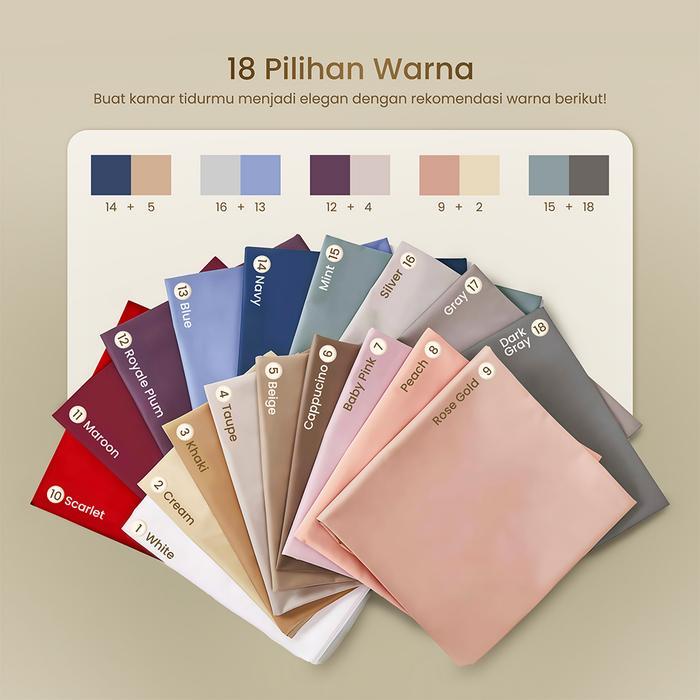 Mojokoe Sprei Bedcover Organic Egyptian Cotton 1000 Thread Count Bedding - 200 x 200, 30cm