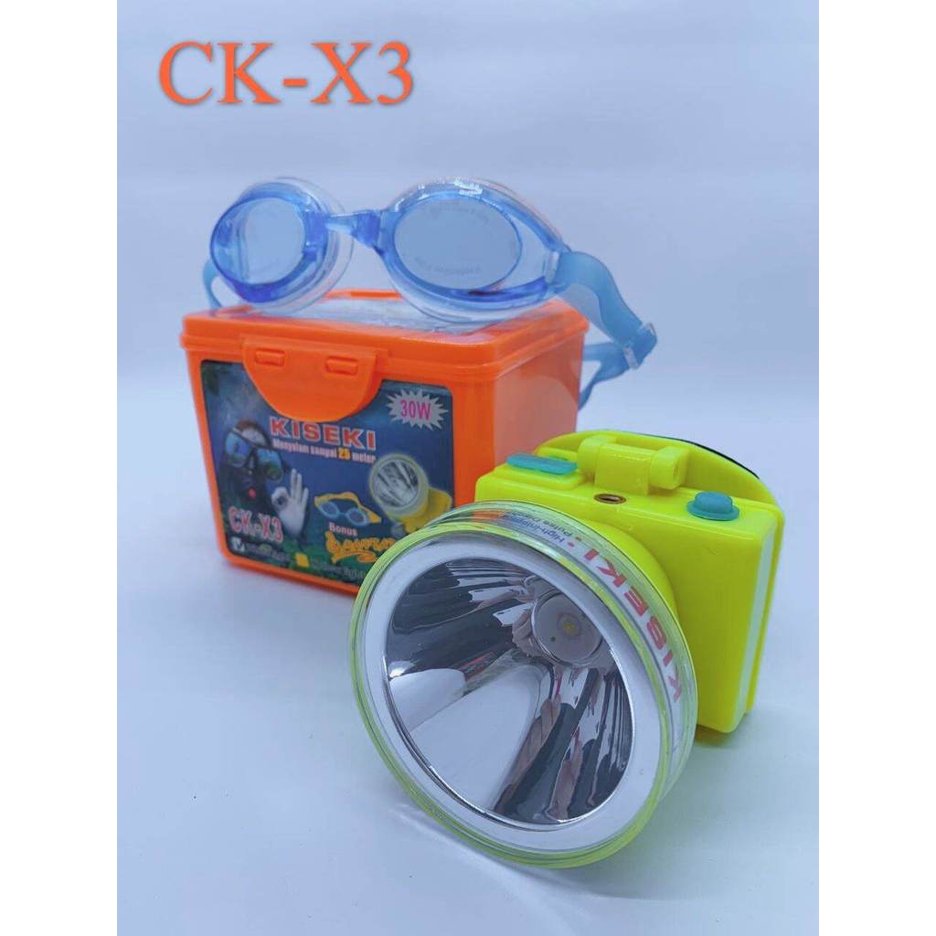 senter kepala selam kiseki CK X3/30 Watt cahaya putih