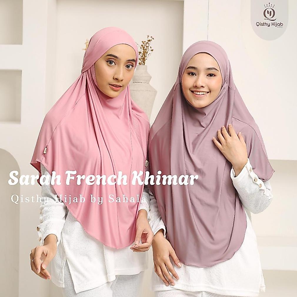 big promo qisthy hijab - sarah french khimar jersey l jumbo hijab niqob umroh qisthy hijab by sahala