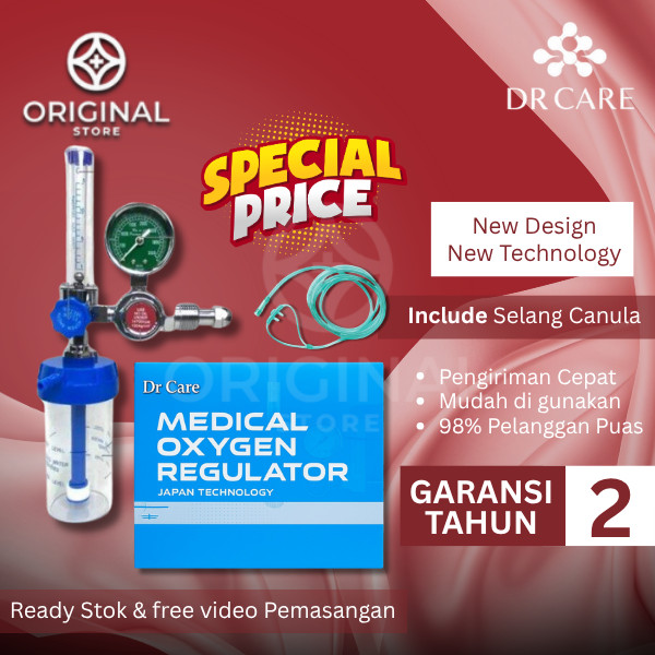 Regulator Oksigen Medis Original Alat Pengatur Tekanan Tabung Oksigen Onemed Klinik Rumah Special pr