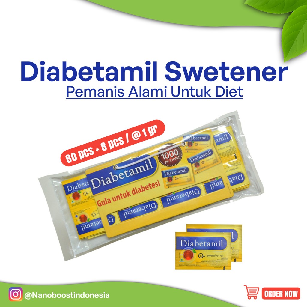 

Diabetamil Sweetener Tropicana Slim isi 80 + 8 sachet Pemanis Alami untuk Diet dan Diabetes