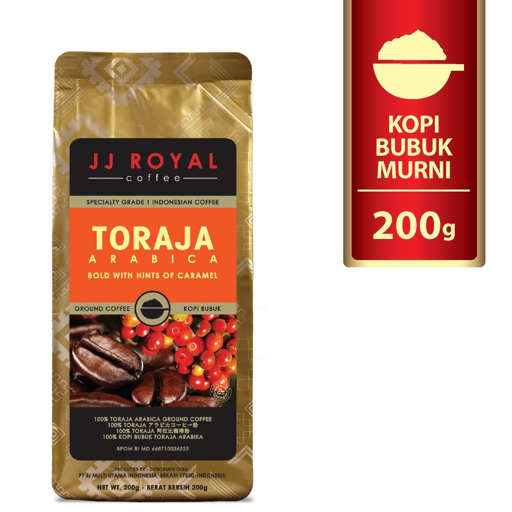 

JAMIN MURAH !!!JJ Royal Kopi Toraja Arabica Ground Bag 200g(BISA LANGSUNG ORDER)