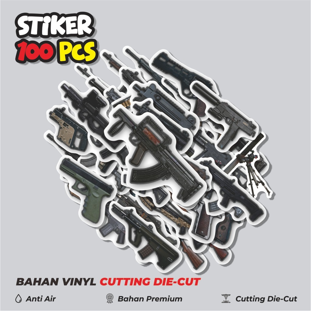

Terbaru! 50 pcs Stiker Game PUBG Weapons MIX Dekorasi Lucu Kreatif untuk Notebook, Skateboard, HP