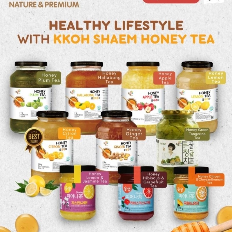 

KKOH SAEM Honey Tea - Honey Citron Tea - Honey Lemon Tea - Honey Apple Tea - Honey Plum Tea Teh Korea madu