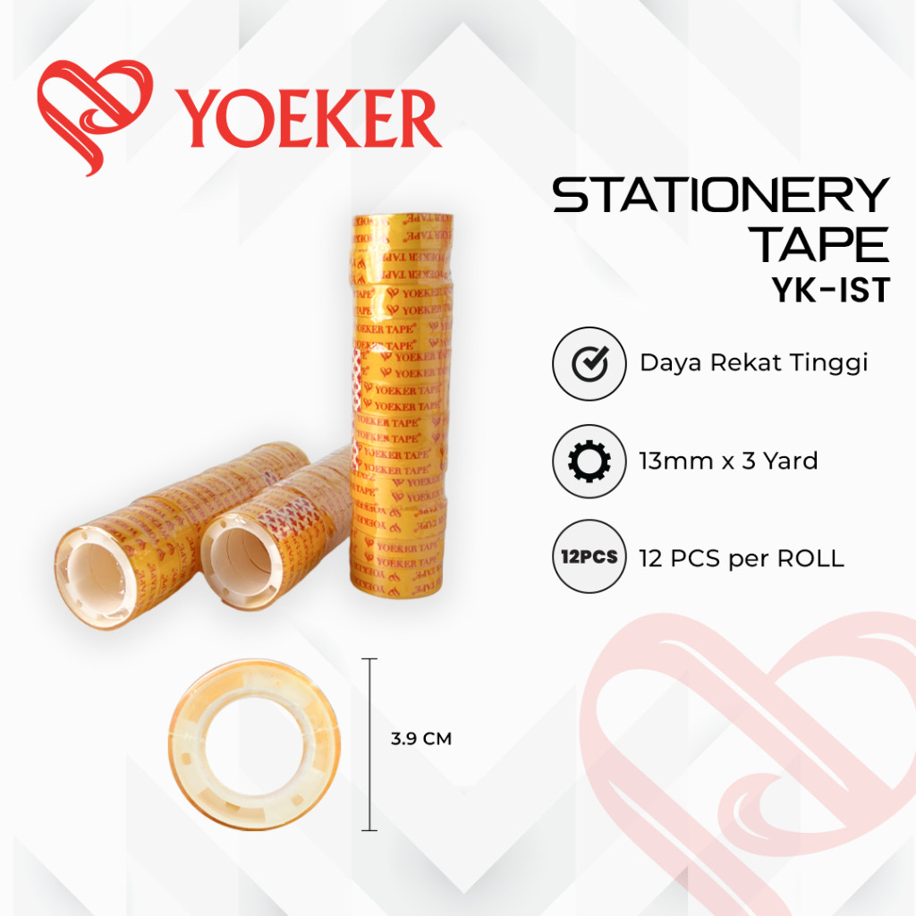 

Gold Tape - Yoeker Isolasi Bening 13mm x 3 Yard [] Diameter 3,9 cm [] Lem Kuat & Transparan