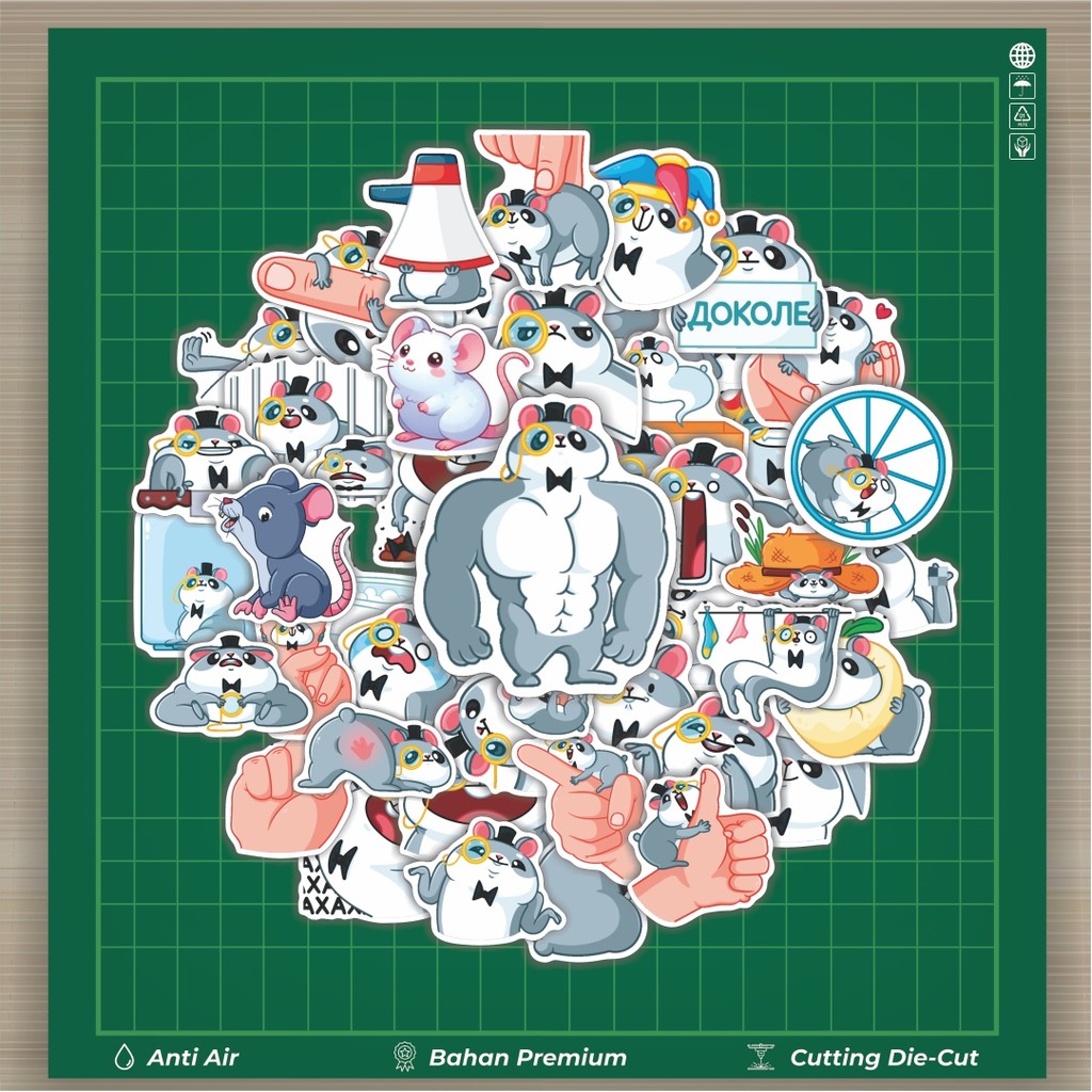 

Stiker Cutting Pack Stiker Tikus Homa Sapiens Isi 100Pcs Series Aesthetic Lucu Keren Untuk Koper Bahan Vynil