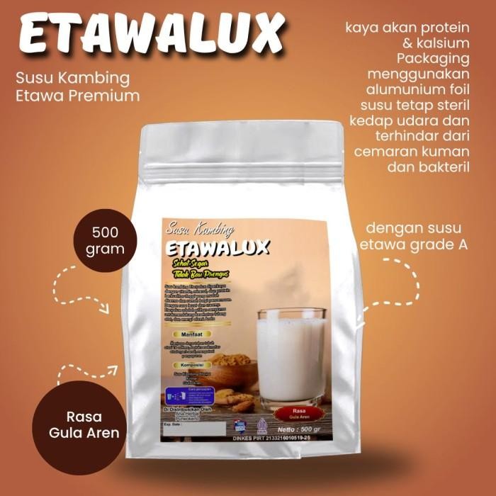 

SUSU kambing etawa GRADE A etawalux rasa original PLUS GULA AREN 500 GR