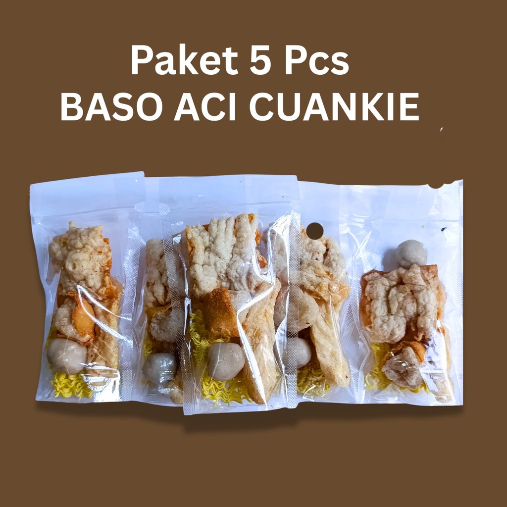 

Paket 5 Pcs Cuanki Instan Baso Aci Cuanki Lidah Siomay Canki Tahu Kotak Bakso Ayam