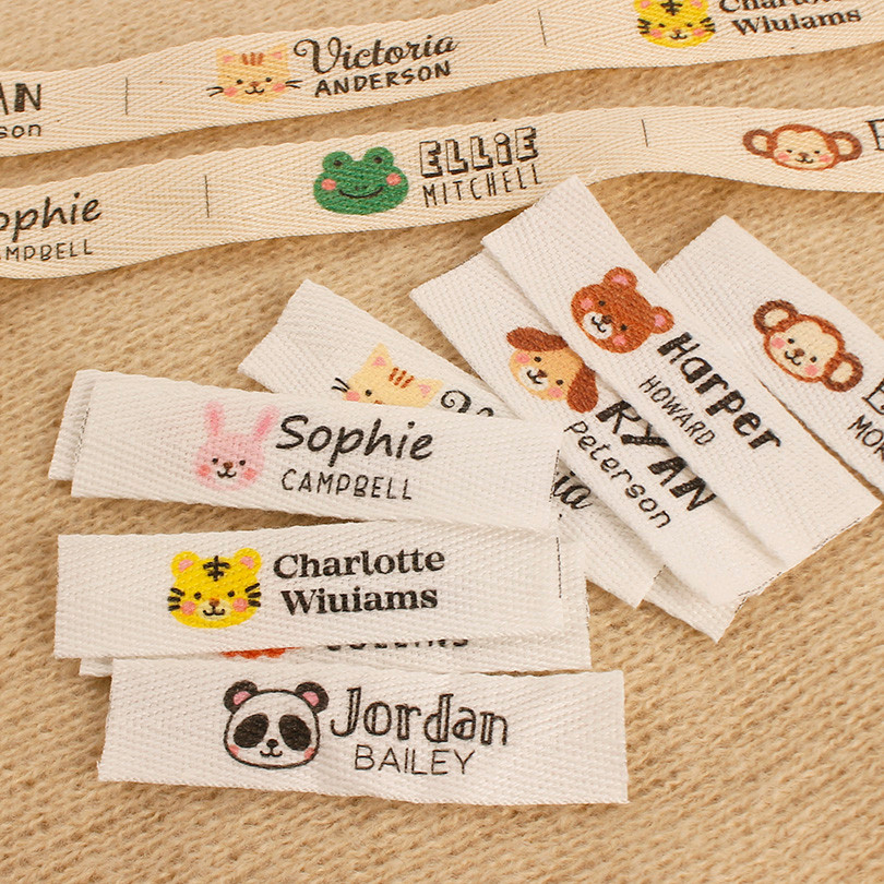 

15x60mm Twill Labels,for Clothes,Personalizada ,Kids Name Tags,Sewing Accessories,Cartoon Animals Labels(xw5521)