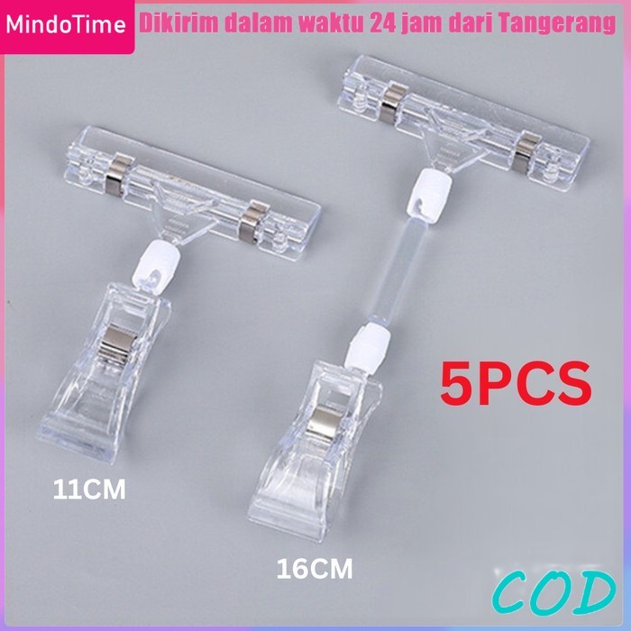 

5PCS PROMO Jepitan Penjepit Label Papan Tag Hanger Transparan - Mindo