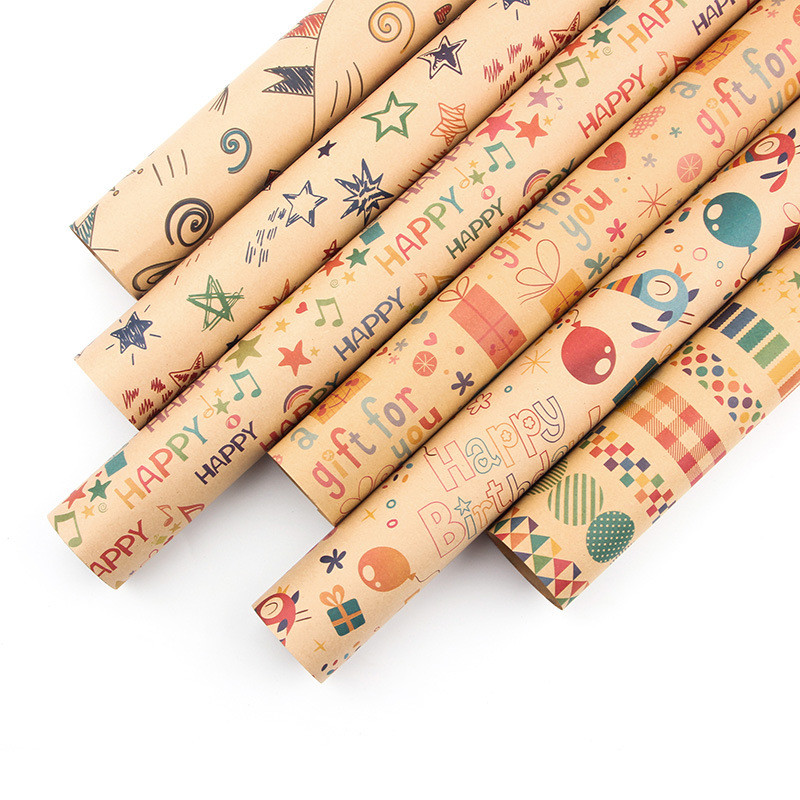 

Happy Birthday Wrapping Paper 50*70cm Christmas Colorful DIY Flower Wedding Xmas Party Gift Packing Decor DIY Crafts Papers