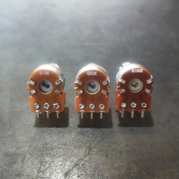 (BACA DESKRIPSI) Potensio stereo 6pin mini 10k/50k/100k/ potensio kecil kaki 6/simbada - 10K