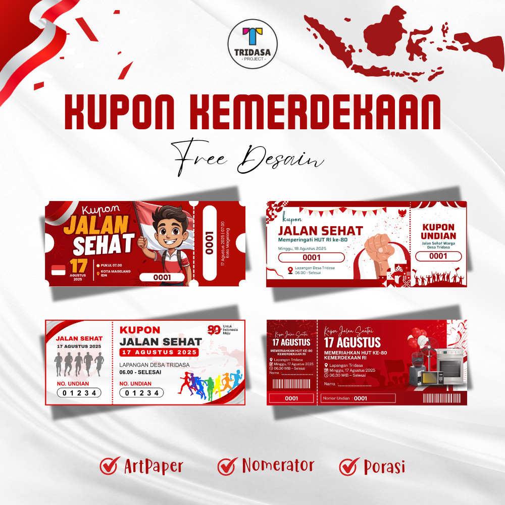 

Kupon Undian Kemerdekaan | Kupon Jalan Santai Agustusan Free Desain | Kupon Undian Premium