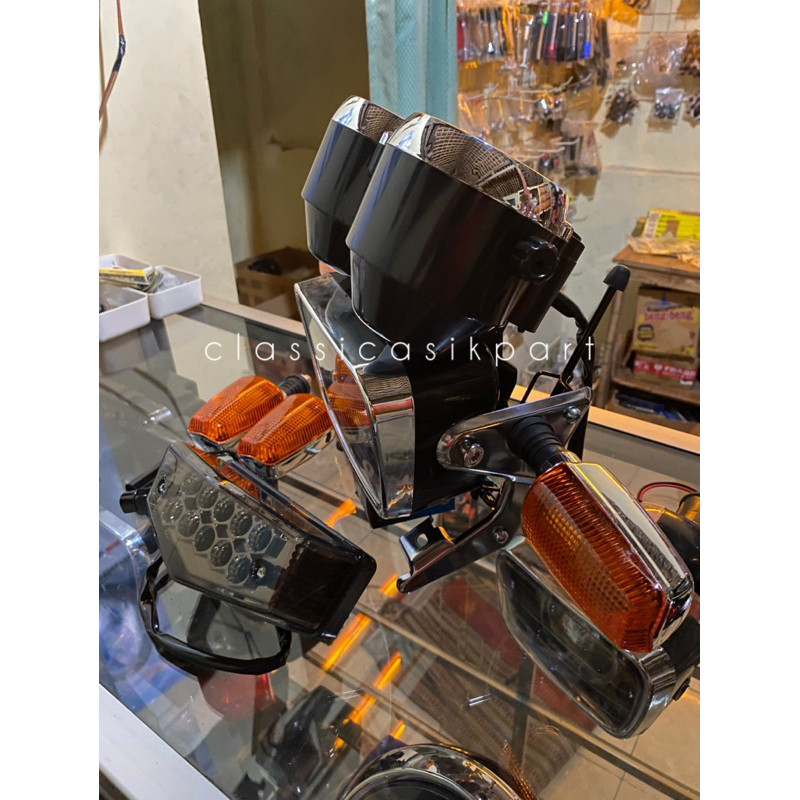 Paket Lampu Depan Biled RX King New Peredam Komplit