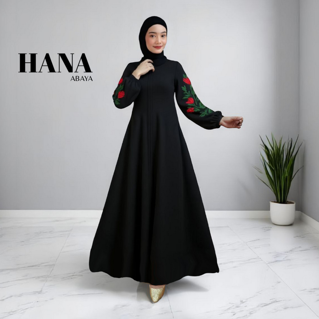 Jwaher Abaya Turky Baju Gamis Hana + Saku Busui Dress Wanita Muslim Pesta Kondangan Bordir Premium Z