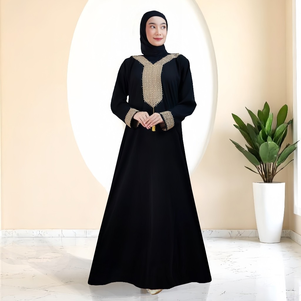 Galeri Abaya / Abaya Hitam Bordir Humaira Jumbo Jetblack Super New Abaya Dress Maxi Arab Saudi Bordi