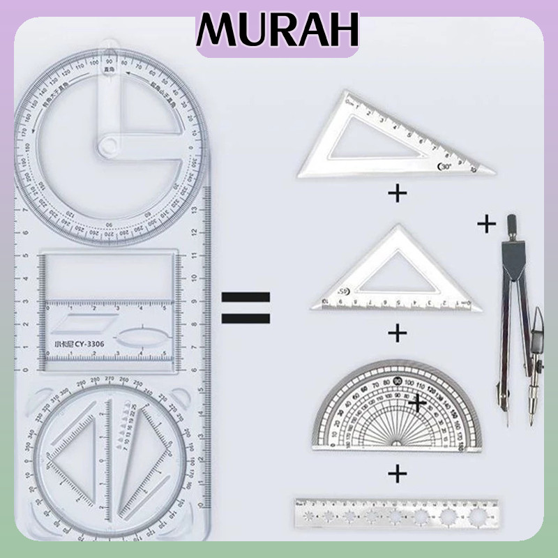 

Penggaris Multi-Fungsi / Penggaris Busur Derajat Multifungsi / Hadiah Kreatif Alat Tulis Sekolah Kantor Perlengkapan Belajar Alat Ukur