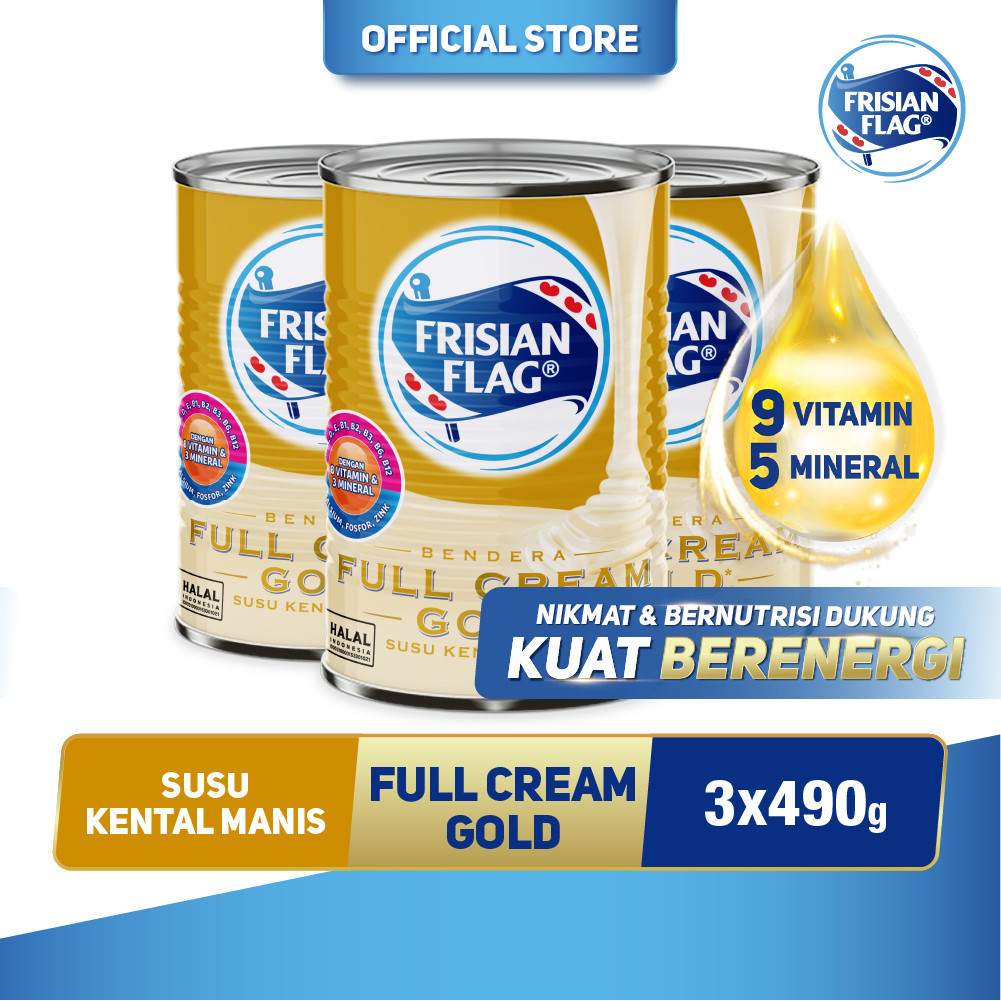 

Frisian Flag Susu Kental Manis Gold Kaleng 490gr - 3 Pcs
