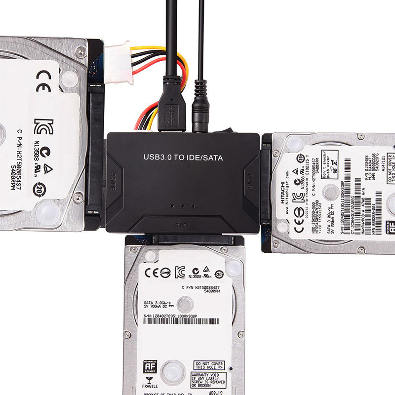USB 3.0 to SATA IDE ATA Data Adapter Cable 3 in 1 for PC Laptop 2.5" 3.5" HDD Hard Disk Driver With 