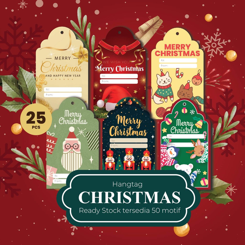 

[25pcs] Hang Tag Natal Christmas Hangtag Kartu Ucapan Xmas Parcel Ver 1