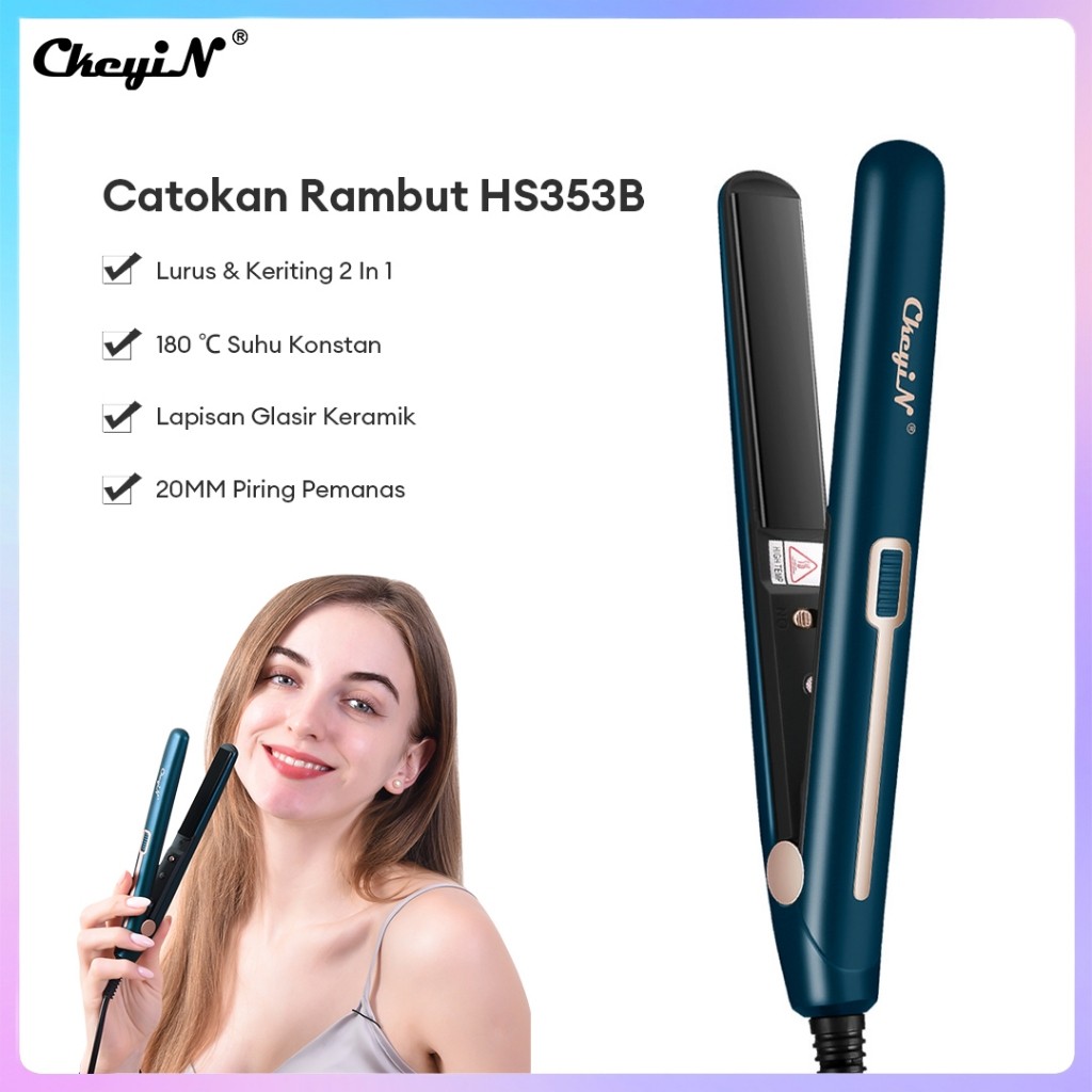 CkeyiN Catokan Rambut Hair Straightener Catok Rambut Lurus Keriting 2 IN 1 Catok Curly