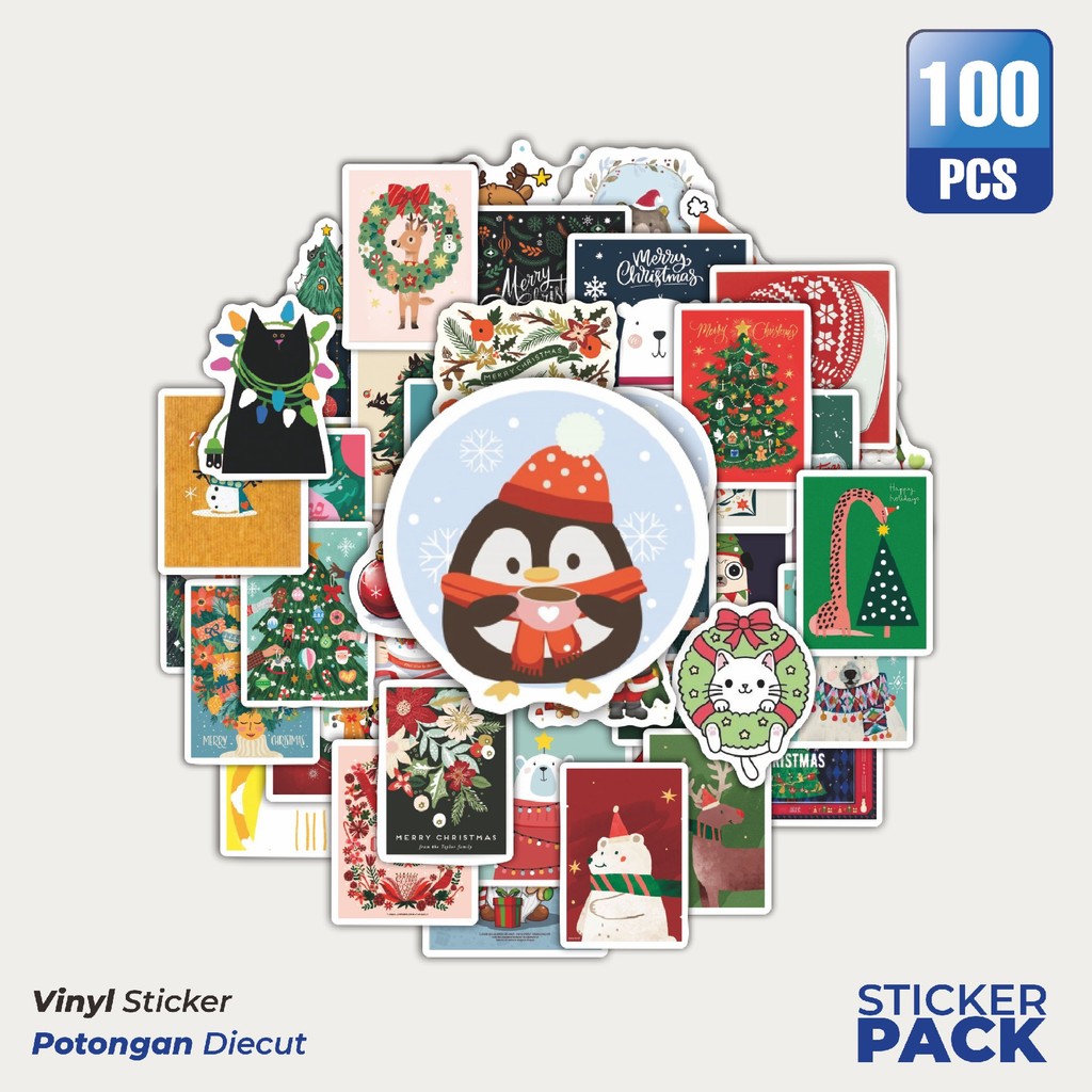 

Stiker Vinyl Stiker Tema Natal V2 Waterproof Aesthetic- Untuk Laptop, Motor, dan Helm - Paper Stationery Pack