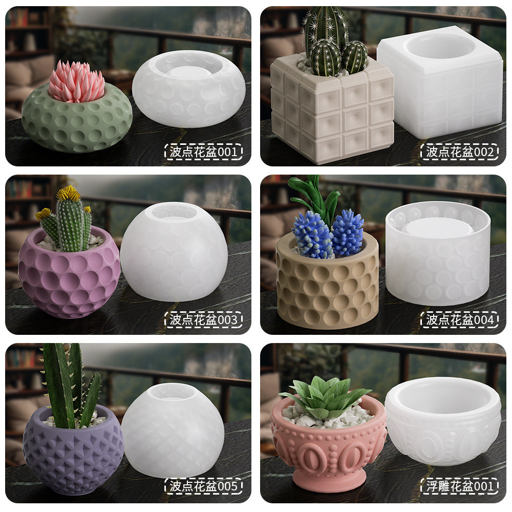 

Flower Pot Gypsum Cement Mold Round Candle Holder Silicone Mold Succulent Flower Pot Mold Storage Box Epoxy Resin Molds