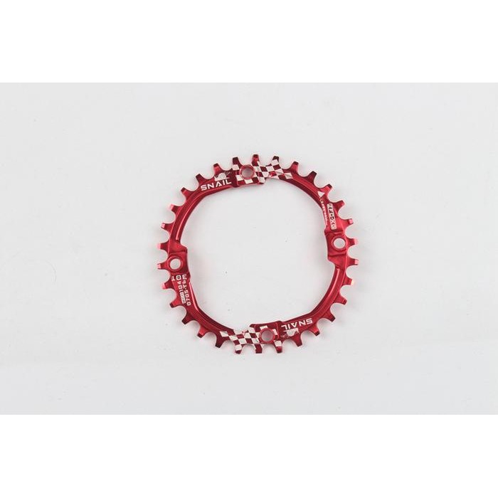 Snail Chainring 30T BCD 104 Round Chain ring Crank Sepeda narrow Wide - Merah