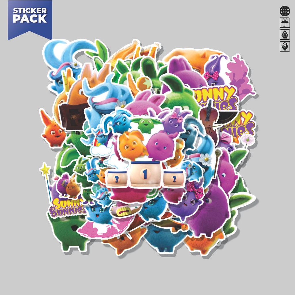 

[100PCS]Stiker Pack Stiker Kartun Sunny Bunnies Aesthetic Vinyl Anti Air Dekorasi Sticker Laptop Buku Journal Koper Helm Casing HP Gitar Helm Skateboard