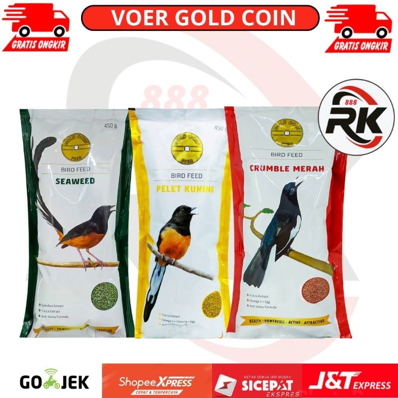 VOER GOLD COIN PAKAN MAKANAN BURUNG MURAI ANIS KACER CUCAK JALAK PAKAN