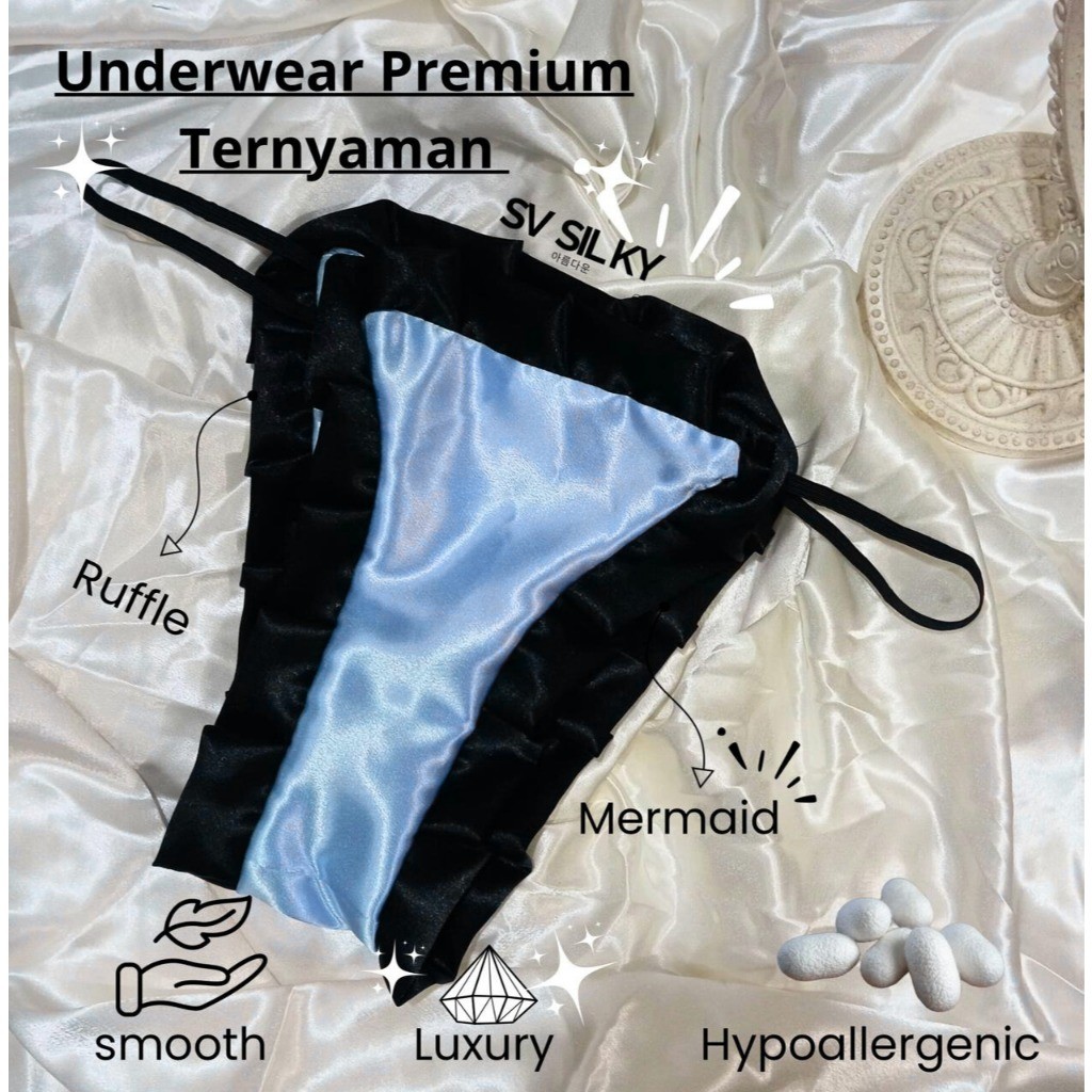 Celana Dalam Wanita MERMAID SV Silk Premium Satin Korean Lembut Adem | Underwear Sexy Elegan Anti Ge