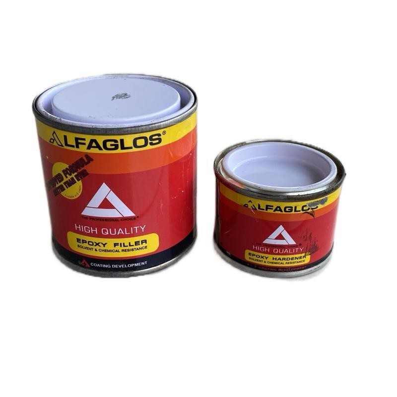 Alfaglos Epoxy Filler 250gr + Hardener – Cat Dasar Primer Logam, Besi – Epoxy Putty Anti Karat & Tah