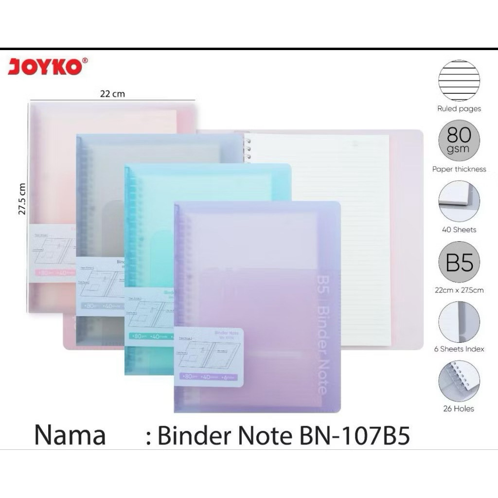 

Map Binder Note Joyko BN 107 A5/B5 (pcs)