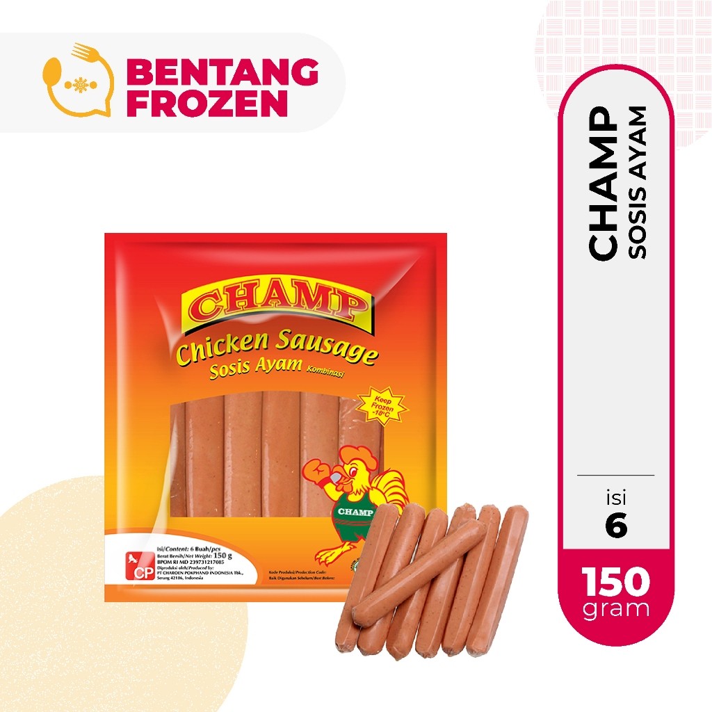 

Champ Sosis Ayam 150gr Isi 6Pcs