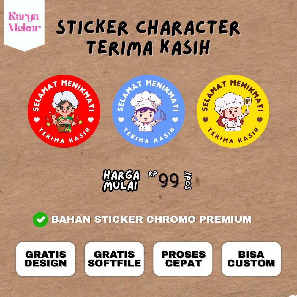 

Stiker Selamat Menikmati Terima Kasih Thank You Stiker Custom Label