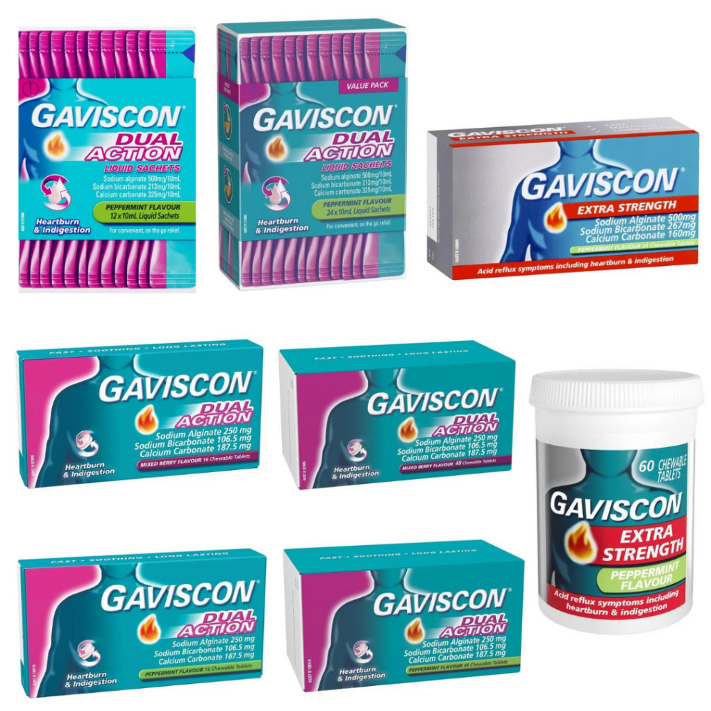 Gaviscon dual / double action 12 sachet / 24 sachet / 48 chewable / 32 relief / obat maag pencernaan