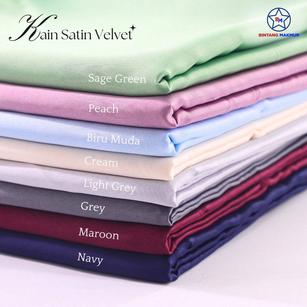 Kain Satin Velvet Super Premium Roberto Cavali Polos Bridesmaid Kebaya Furing Dress Meteran