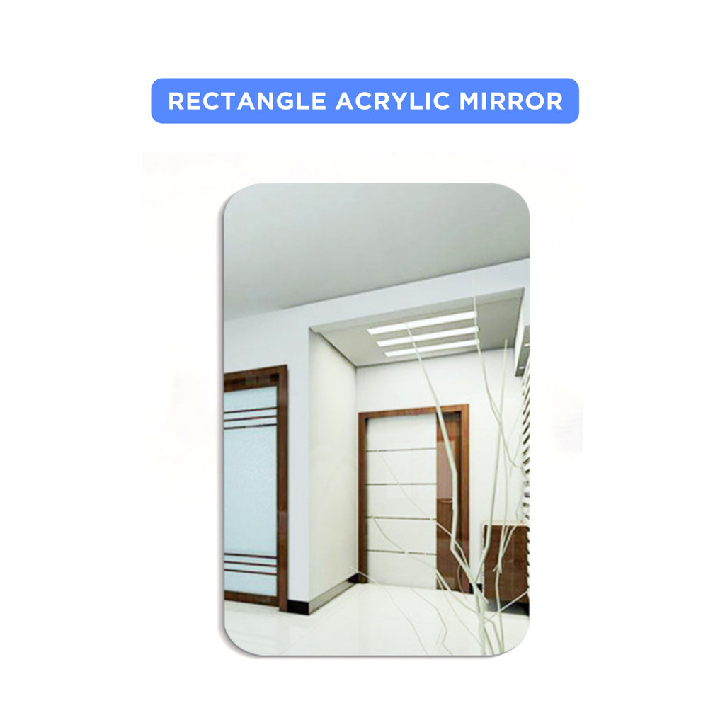 Stiker Cermin Tempel Kaca Dinding Akrilik Anti Pecah 10x15cm / Stiker Cermin dinding Akrilik Tempel 