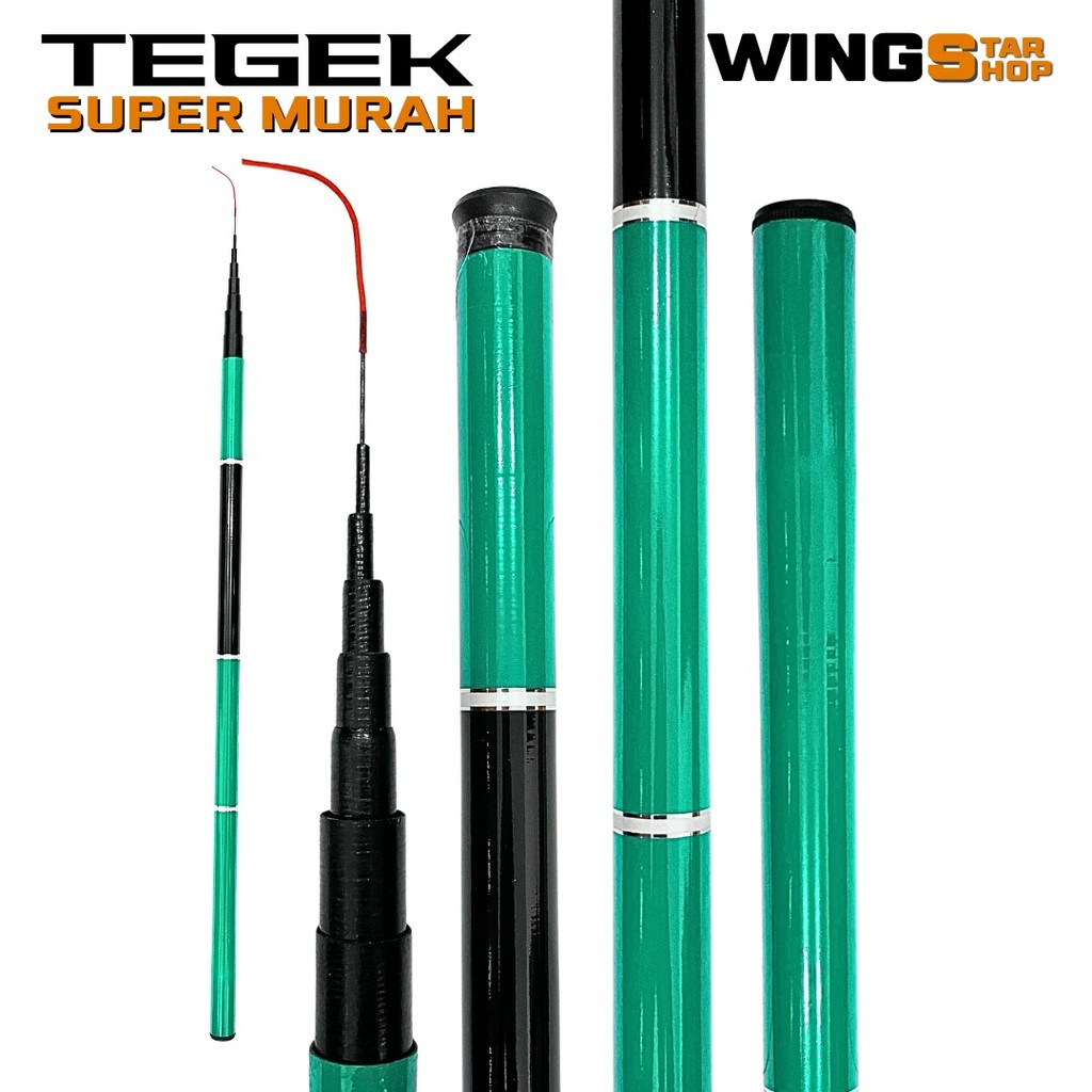 Joran Tegek Pancing Portable Joran Tegek Serat Kaca Action Lentur Super Kuat Fleksibel & Tahan Lama 