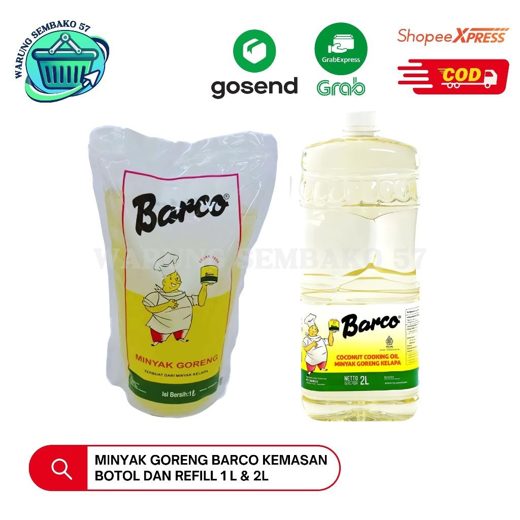 

Minyak Goreng Barco Kemasan Botol dan Refill 1 L & 2 Liter