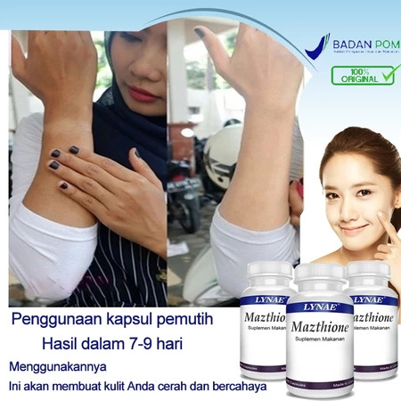 [READY STOCK] MAZTHIONE  - Glutathione pemutih badan kapsul Mencerahkan Kulit  badan 100% ORIGINAL -