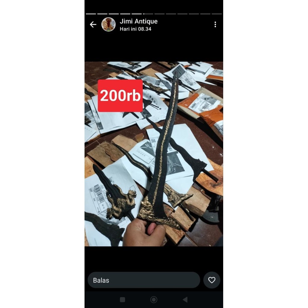 keris jangkung termurah dari Wesi aji pamor keleng kinatah sepuh majapahit