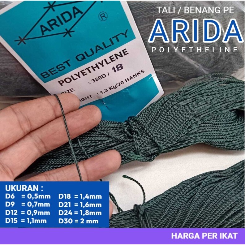 Tali Benang PE Arida  Per Ikat Serbaguna D6/ D9/D12/D15 /D18 /D21 /D24/D30 Termurah (Eceran )