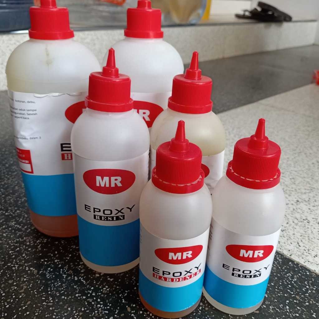 Lem Epoxy Dua komponen Resin + Hardener MR Biru