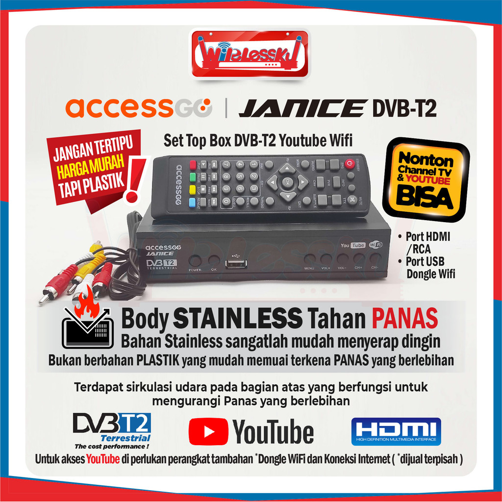 Accessgo STB Janice Dengan Dongle WIFI bisa akses youtube